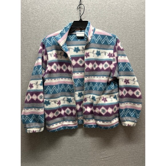 Alfred Dunner Petite (PS) Vintage Zippered Light printed Jacket - Picture 5 of 7